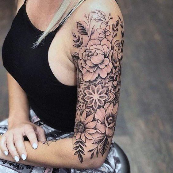 Womens Brilliant Half Sleeve Tattoo