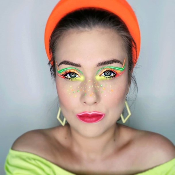 Womens Brilliant Neon Makeup