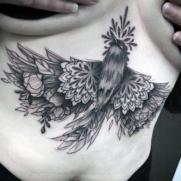 Womens Brilliant Underboob Tattoo