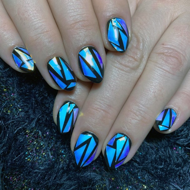 Womens Broken Shattered Glass Girly Nail Designs