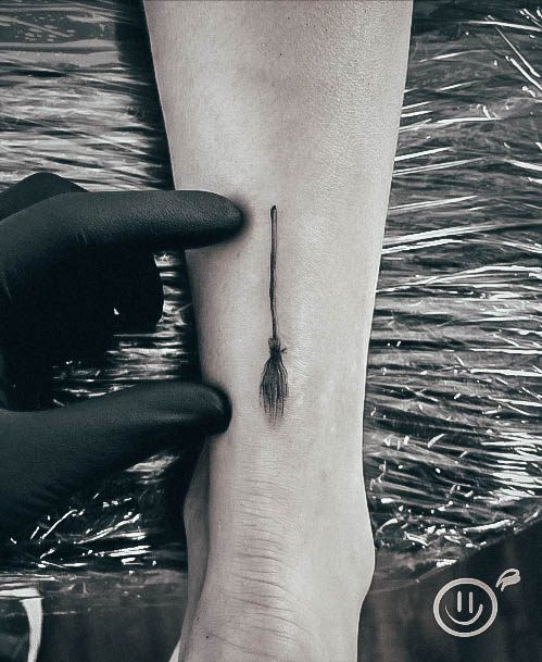 Womens Broom Girly Tattoo Designs