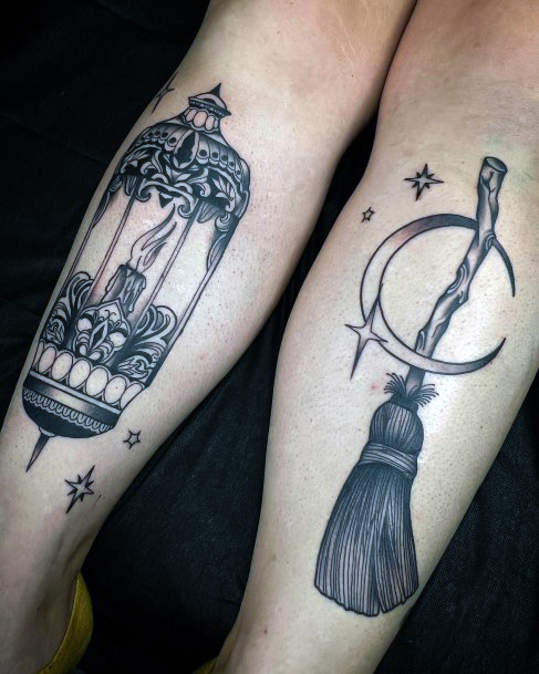 Womens Broomstick Girly Tattoo Designs