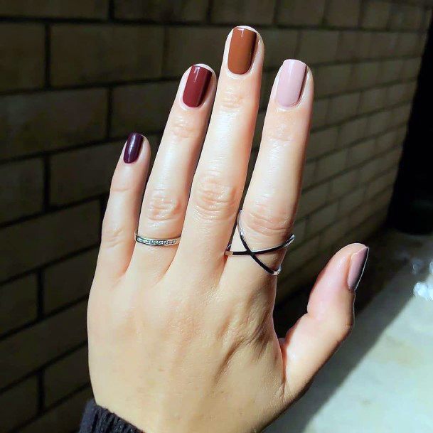 Womens Brown Dress Girly Nail Designs