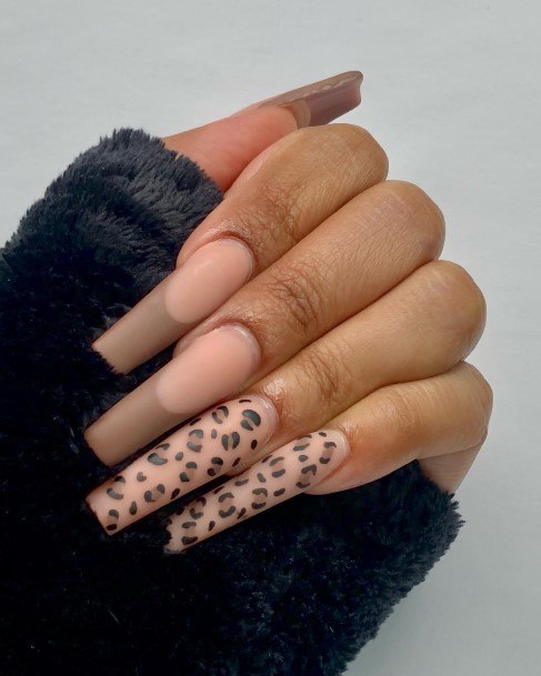 Womens Brown French Tip Nails