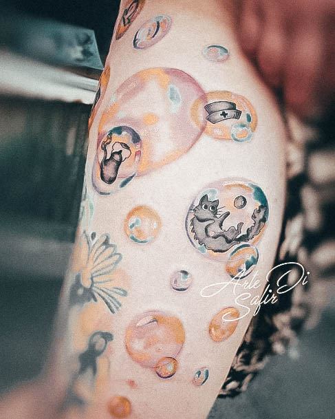 Womens Bubble Girly Tattoo Designs