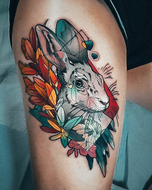 Womens Bunny Rabbit Tattoo Body Art