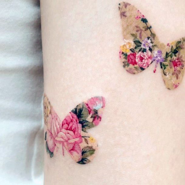 Womens Butterfly Flower Tattoo Design Ideas