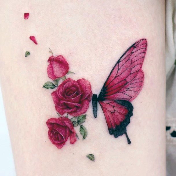 Womens Butterfly Flower Tattoo Ideas