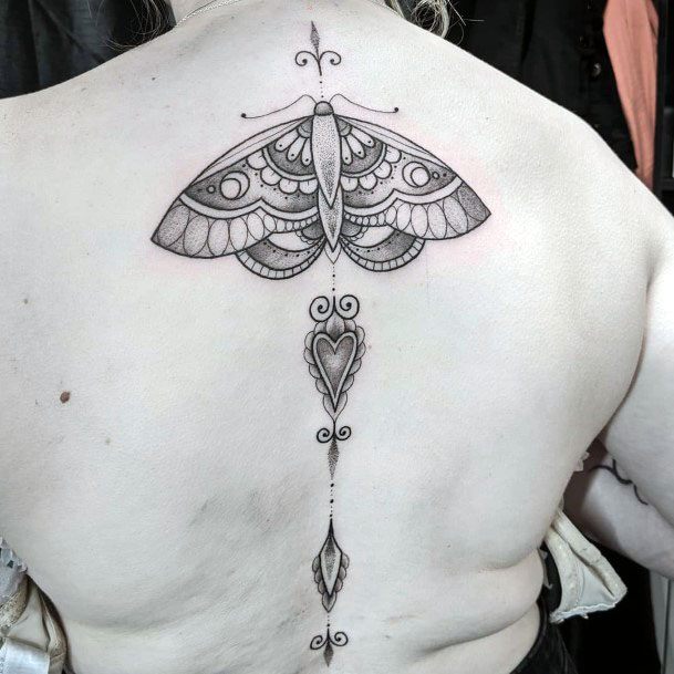 Womens Butterfly Tattoo Spine