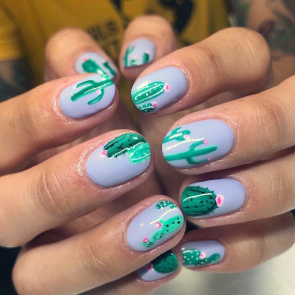 Womens Cactus Nails