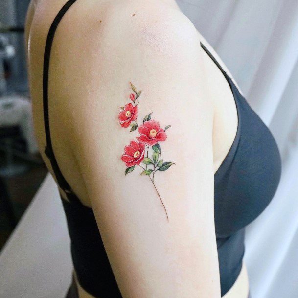 Womens Camellia Good Looking Tattoos