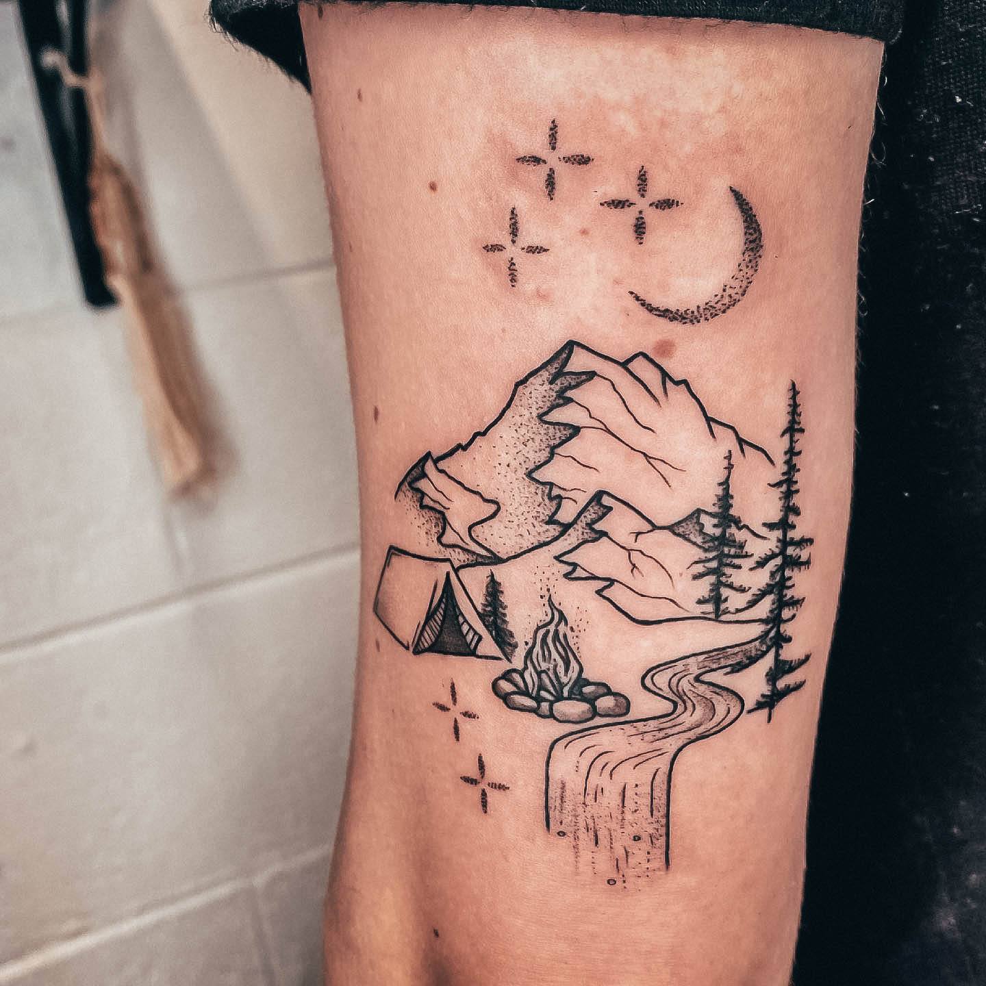 Womens Campfirely Campfire Tattoo Ideas