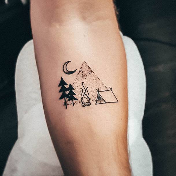 Darrens serene camping scene  Dollys Skin Art Tattoo Kamloops BC