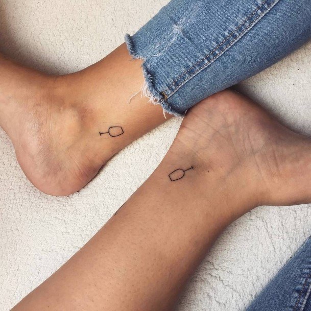 Womens Cheer Glass Tattoo Best Friends Ankle