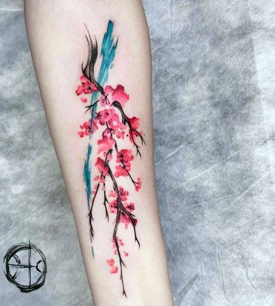 Womens Cherry Blossom Amazing Tattoo