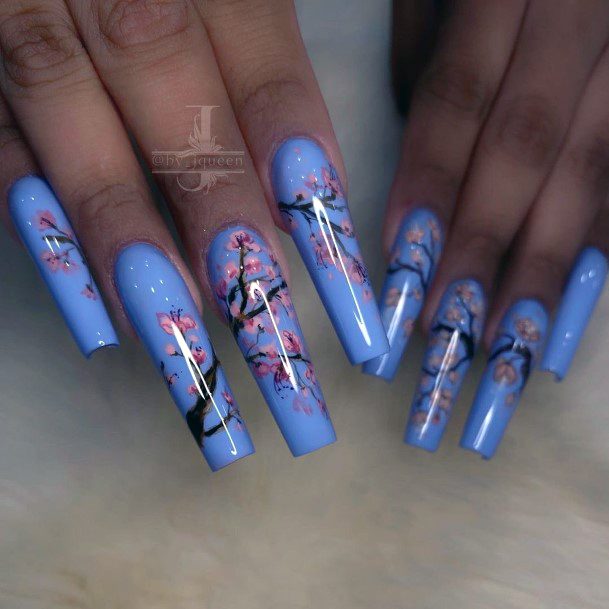 Womens Cherry Blossom Sakura Nails