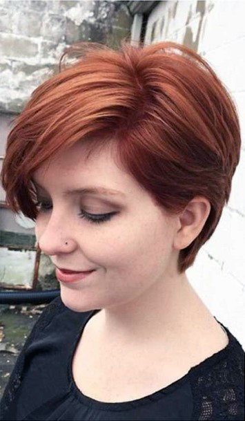 Womens Chestnut Colored Side Parted Bob Modern Hairstyle