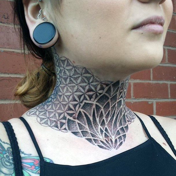 Womens Choker Neck Tattoo