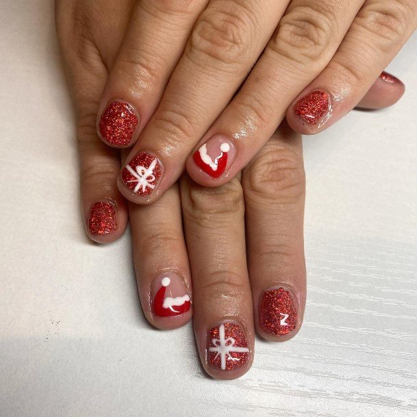 Womens Christmas Gel Girly Nail Designs