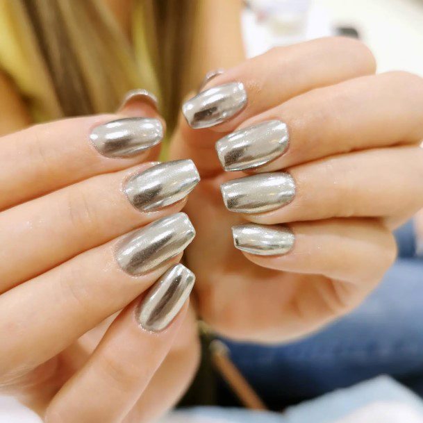 Womens Chrome Girly Nail Designs