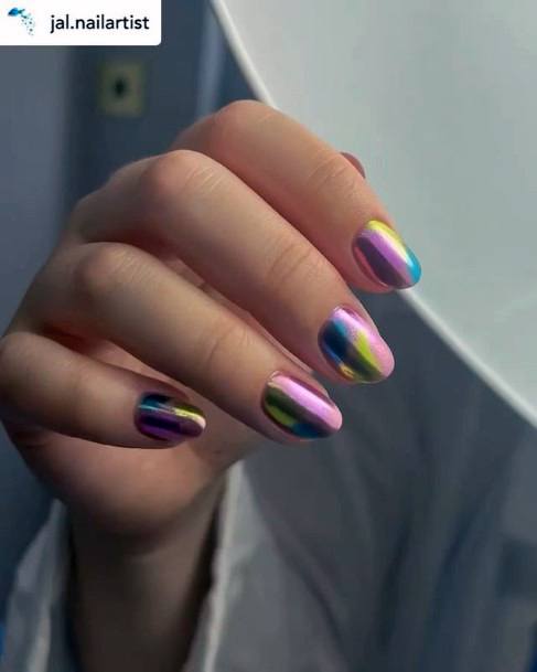 Womens Chrome Super Nail Designs