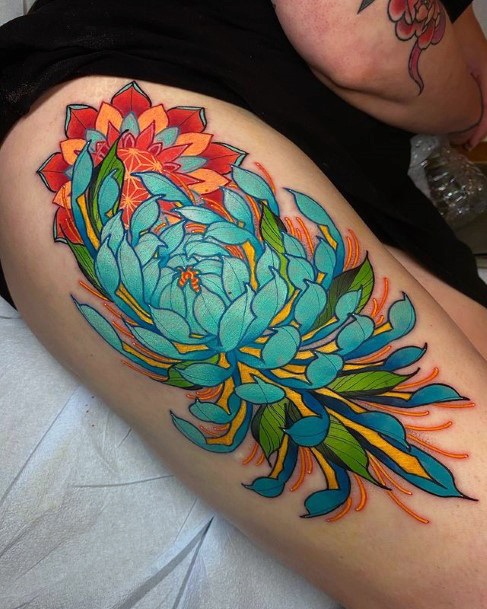 Womens Chrysanthemum Tattoo Design Ideas