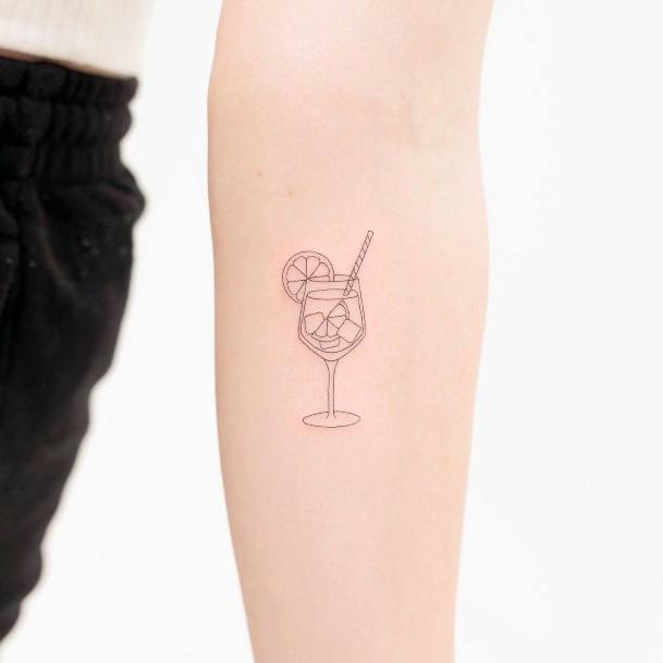 Womens Cocktail Tattoo Design Ideas