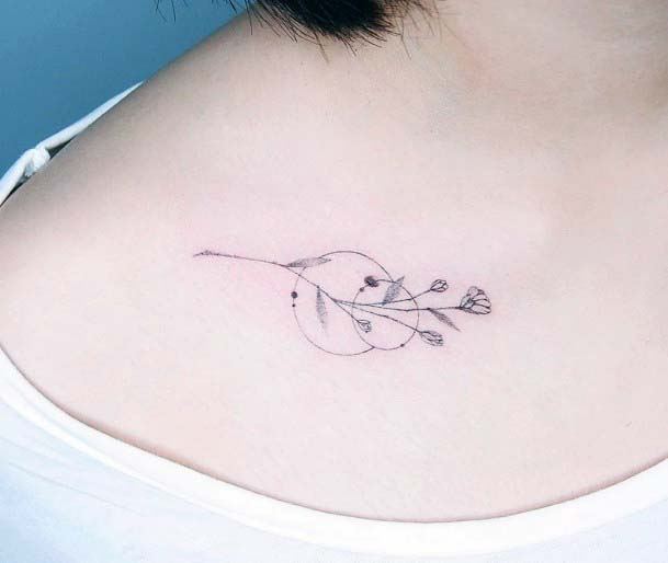 Womens Collarbone Delicate Tattoo