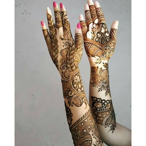 Womens Complete Forearms Henna Tattoo