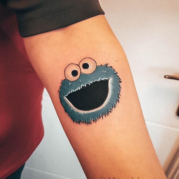 Womens Cookie Monster Super Tattoo Designs