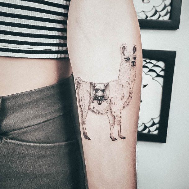 Womens Cool Alpaca Tattoo Ideas