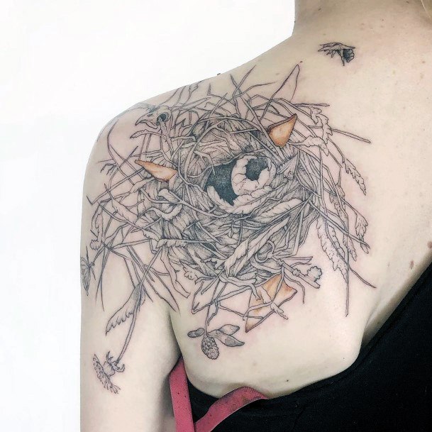 Womens Cool Birds Nest Tattoo Ideas