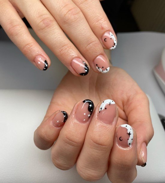 Womens Cool Black And White Nail Ideas