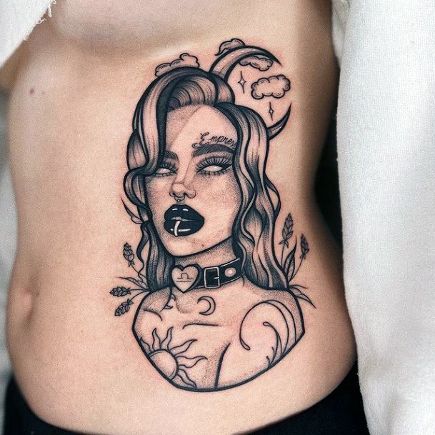 Womens Cool Black Ink Tattoo Ideas