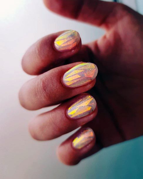 Womens Cool Broken Shattered Glass Nail Ideas