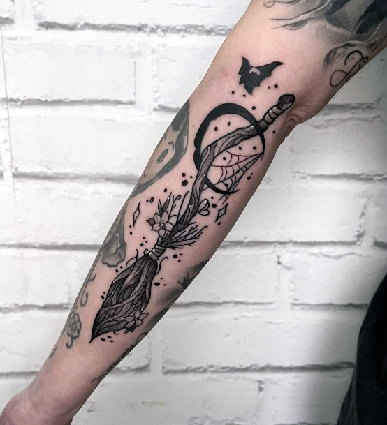 Womens Cool Broomstick Tattoo Ideas