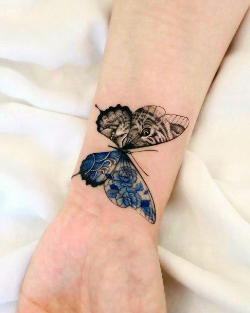 Womens Cool Butterfly Flower Tattoo Ideas