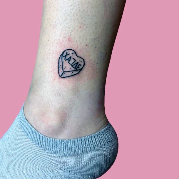 Womens Cool Candy Heart Tattoo Ideas