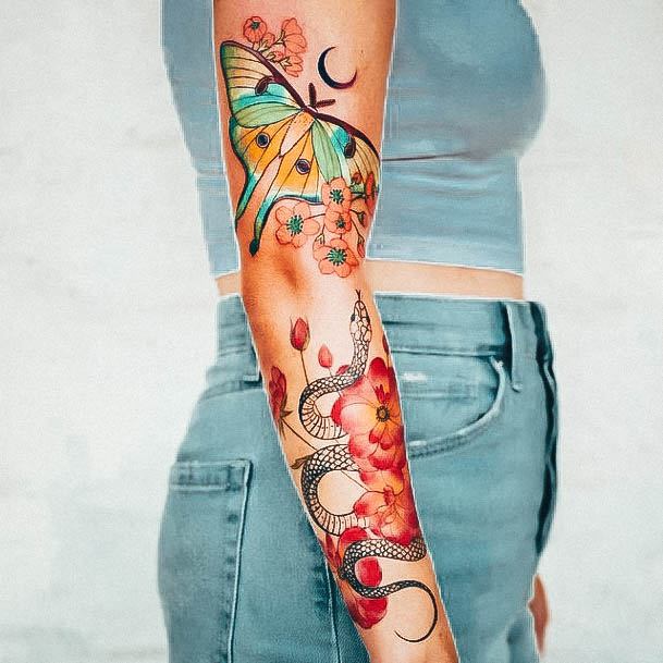 Womens Cool Color Tattoo Ideas