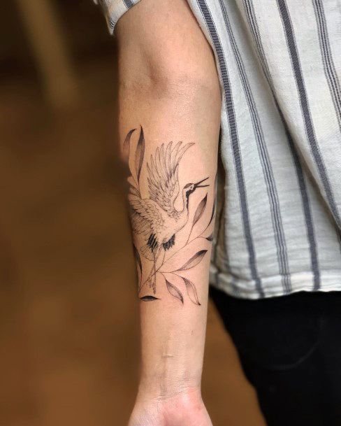 Womens Cool Crane Tattoo Ideas