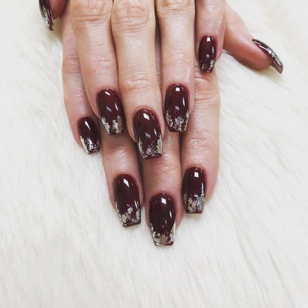 Womens Cool Dark Red Nail Ideas