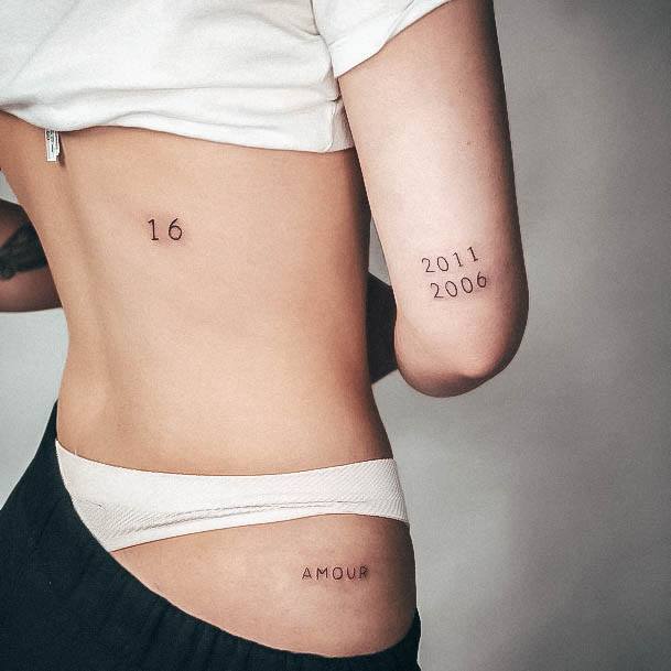 Womens Cool Date Tattoo Ideas