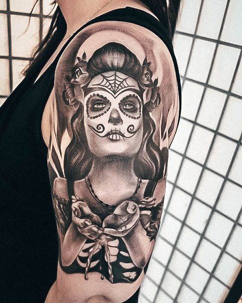 Womens Cool Day Of The Dead Tattoo Ideas