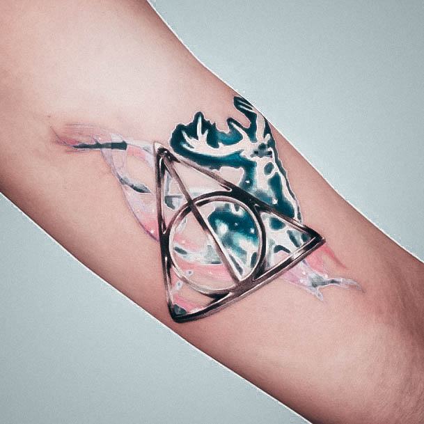 Womens Cool Deathly Hallows Tattoo Ideas