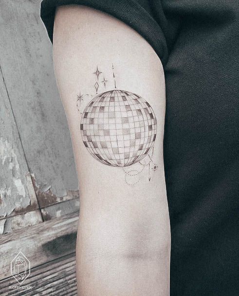 Womens Cool Disco Ball Tattoo Ideas