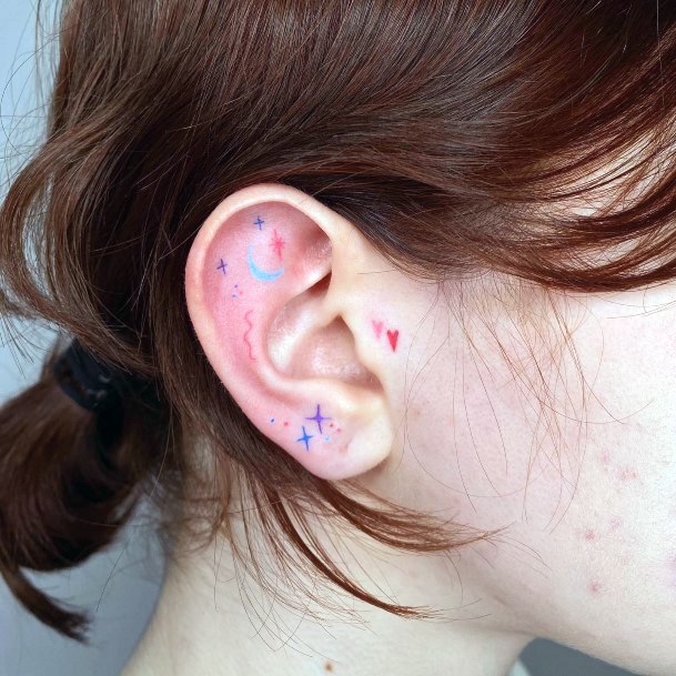 Womens Cool Ear Tattoo Ideas