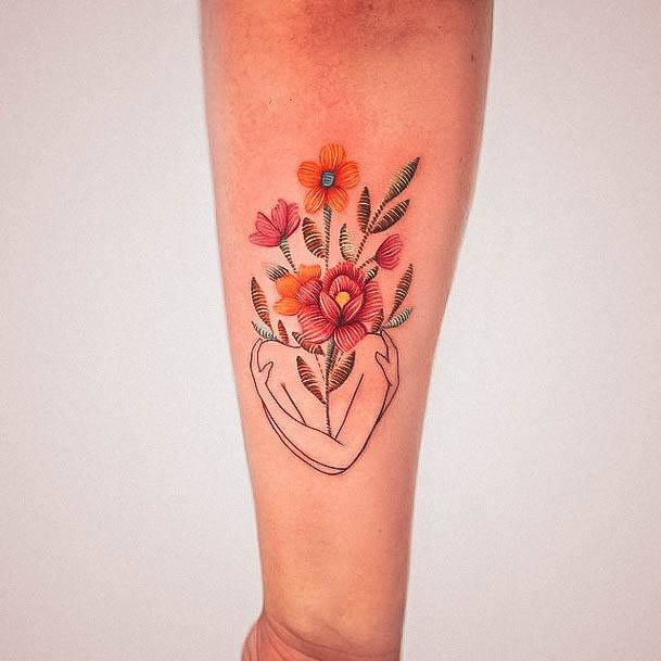 Womens Cool Embroidery Tattoo Ideas