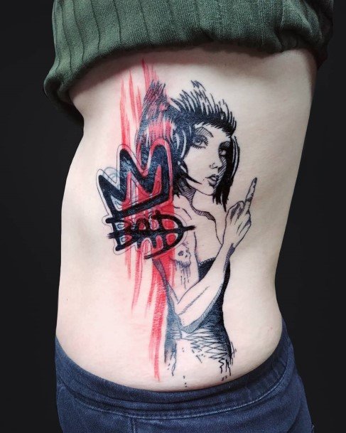 Womens Cool Female Gangsta Tattoo