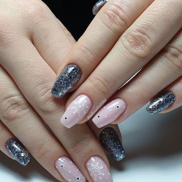 Womens Cool Grey Dress Nail Ideas