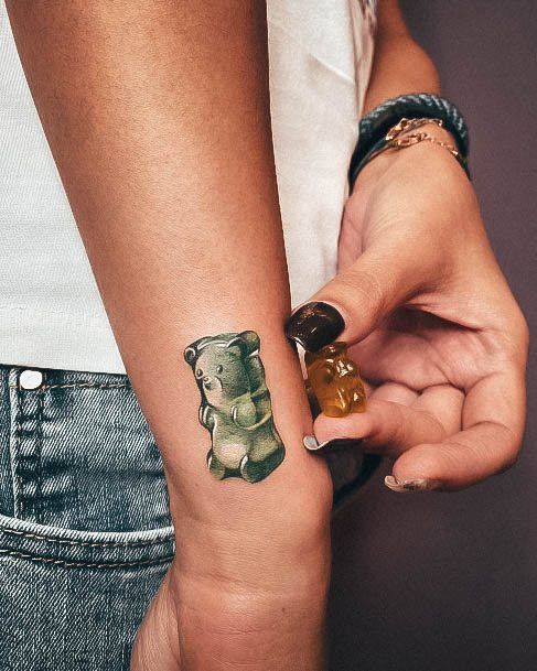 Womens Cool Gummy Bear Tattoo Ideas